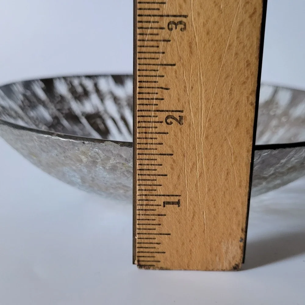 Dorothy Thorpe Vintage 60s MCM Silver Atomic Splash Round Bowl 7
